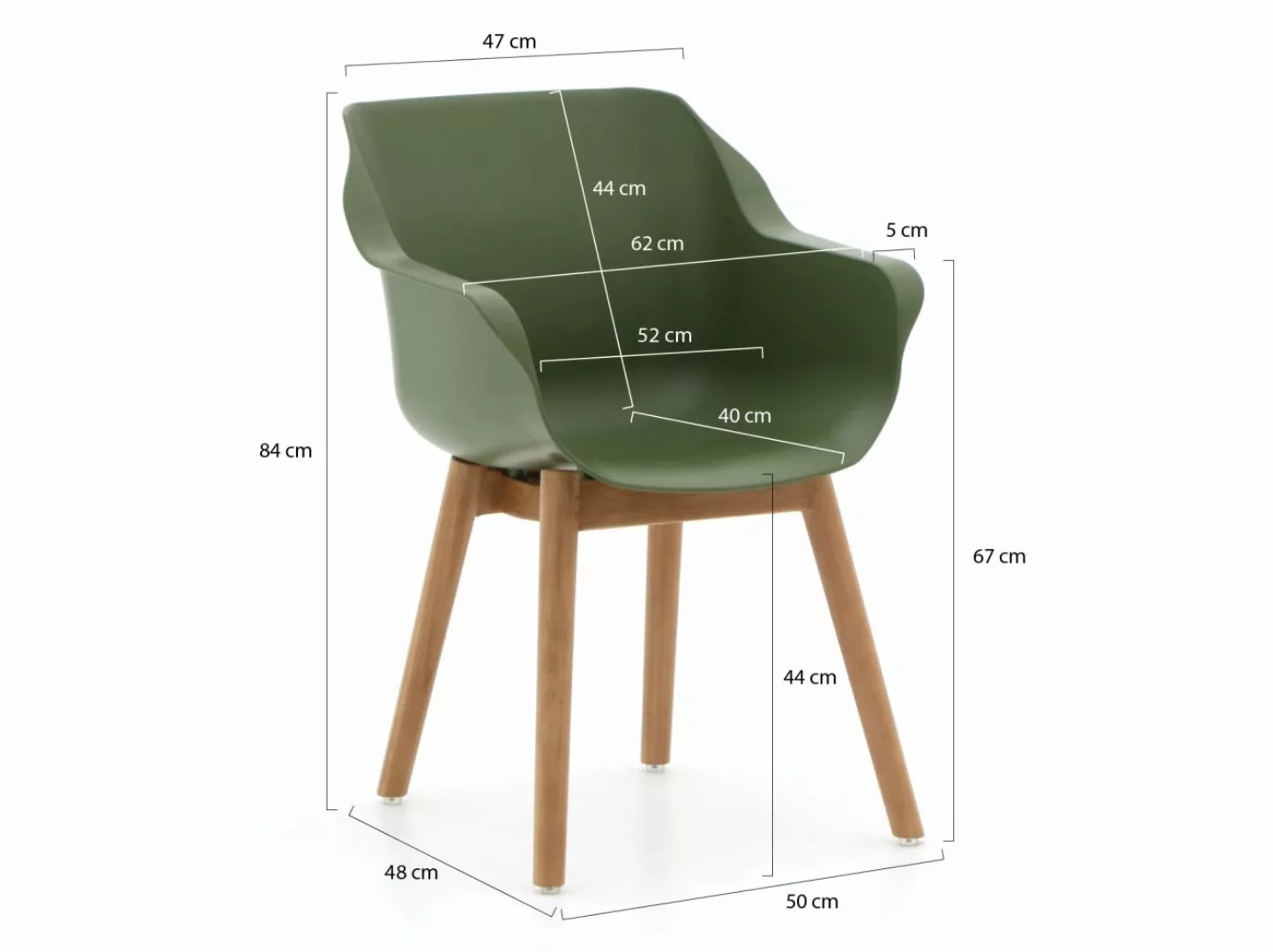 Sophie Teak ergonomischer Outdoorsessel Grün günstig online kaufen