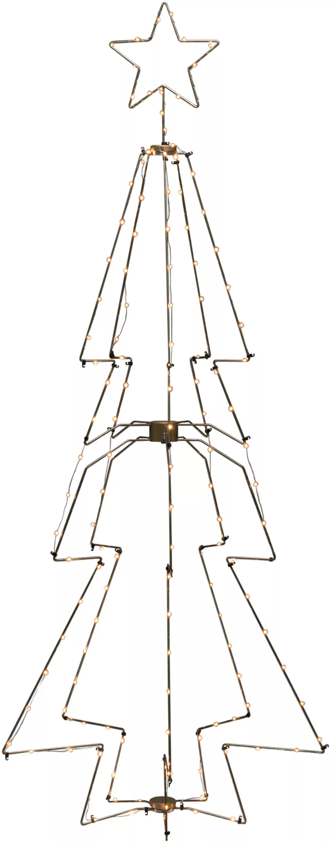 KONSTSMIDE LED Baum »LED Metallweihnachtsbaum mit Top-Stern, 140 bernsteinf günstig online kaufen