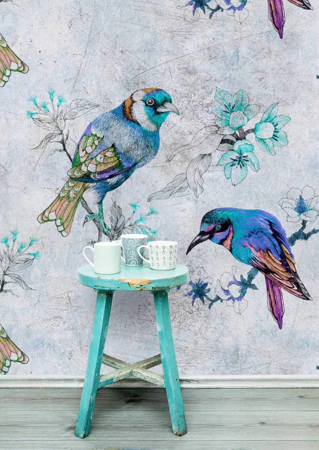 living walls Fototapete »Walls by Patel Love Birds 1«, Vlies, Wand, Schräge günstig online kaufen