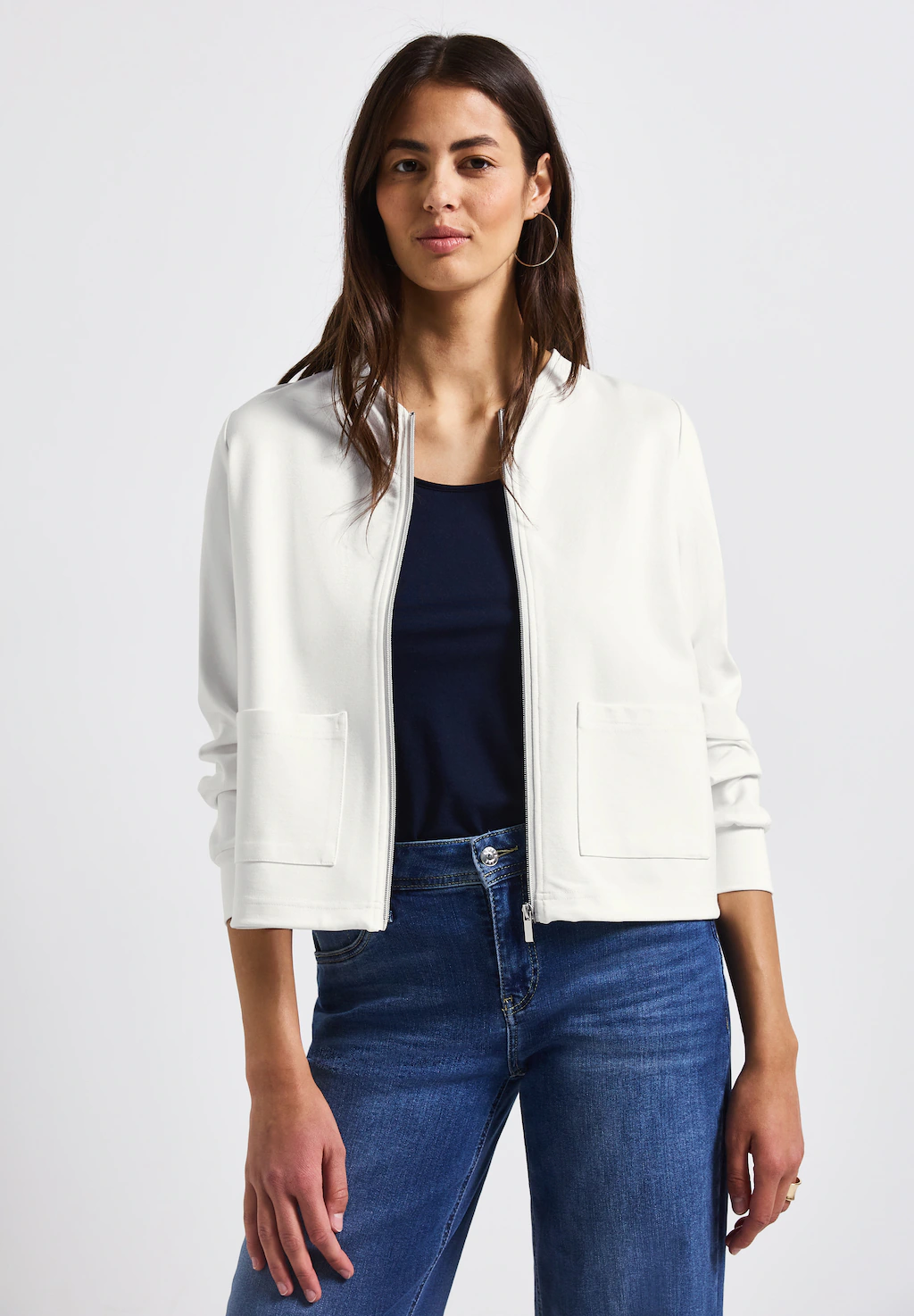 STREET ONE Sweatjacke, aus softem Materialmix günstig online kaufen