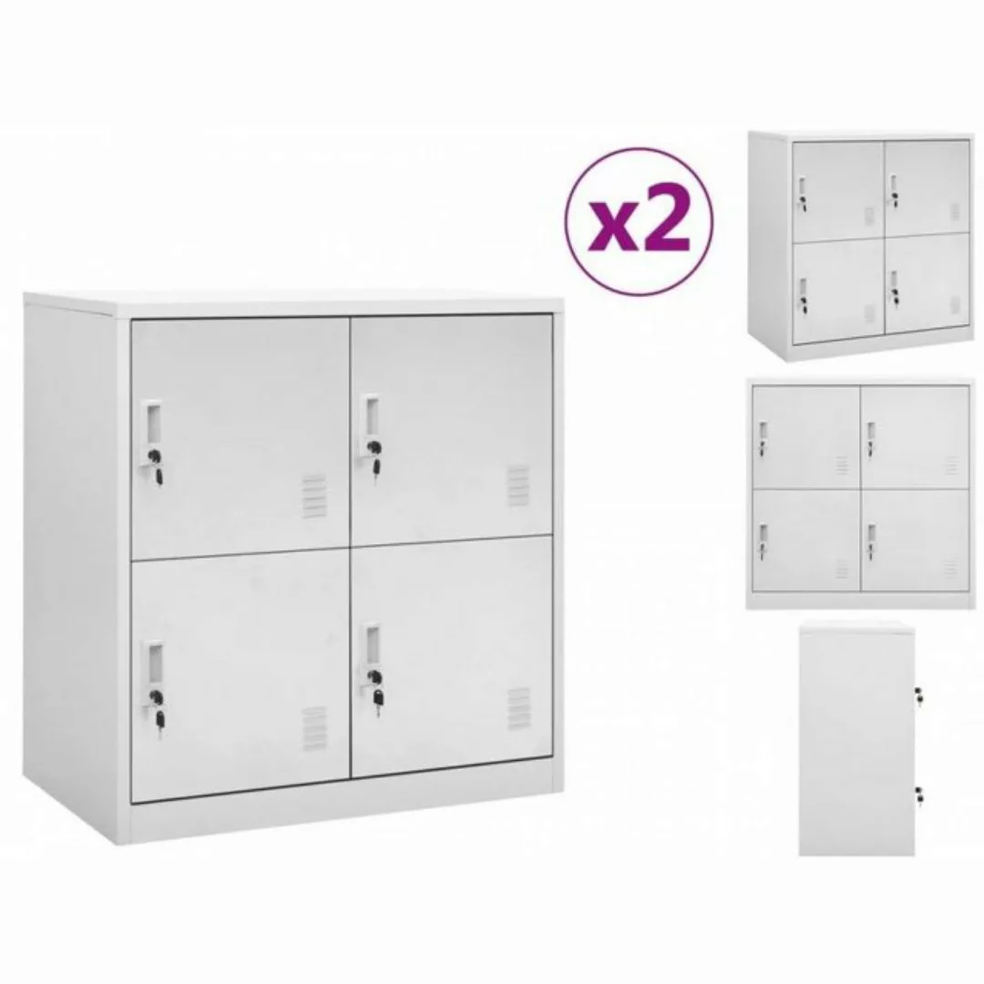 vidaXL Aktenschrank Schließfachschränke 2 Stk Hellgrau 90x45x92,5 cm Stahl günstig online kaufen