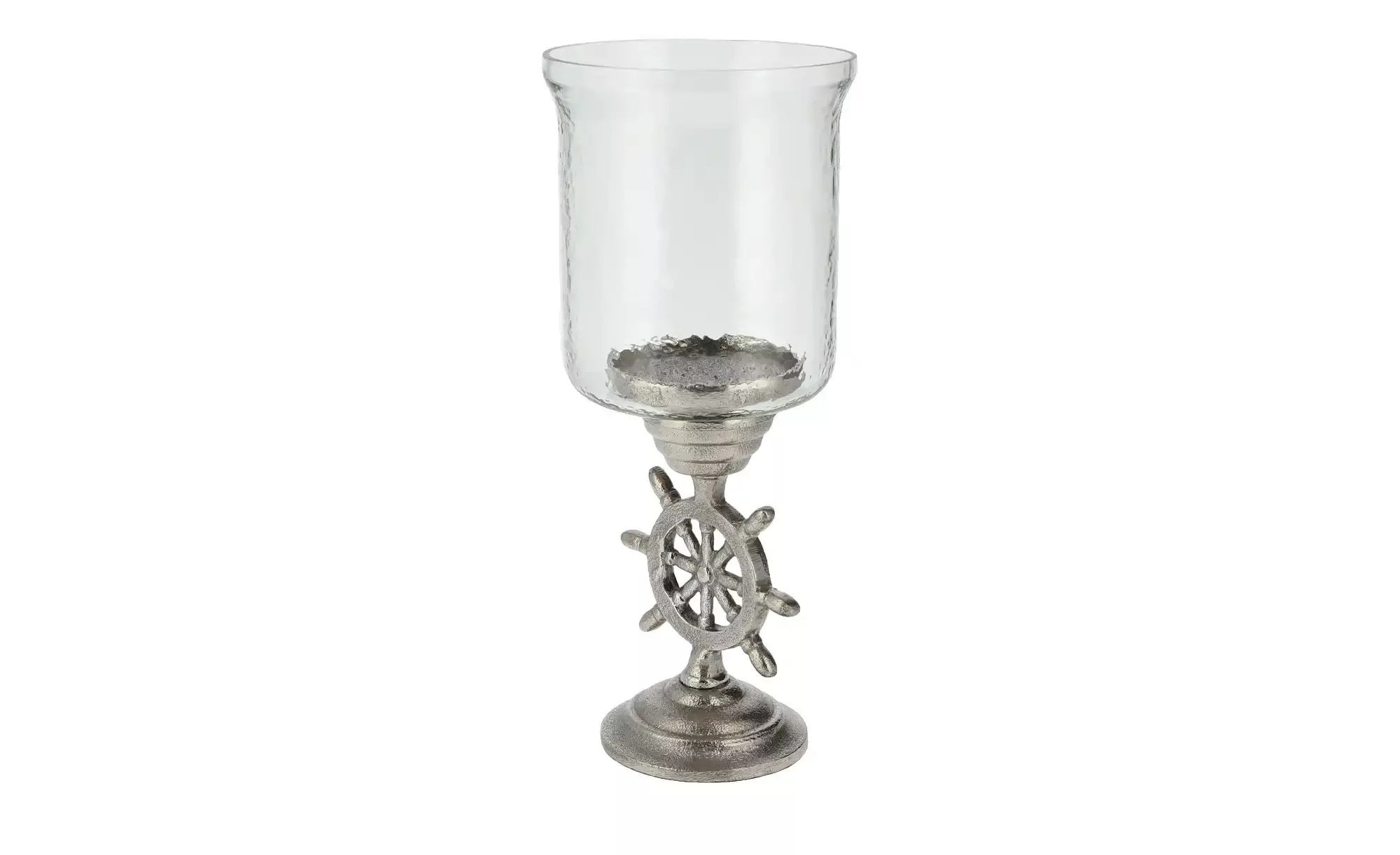 Windlicht ¦ silber ¦ Glas , Metall, Metall, Glas  ¦ Maße (cm): H: 33,25  Ø: günstig online kaufen