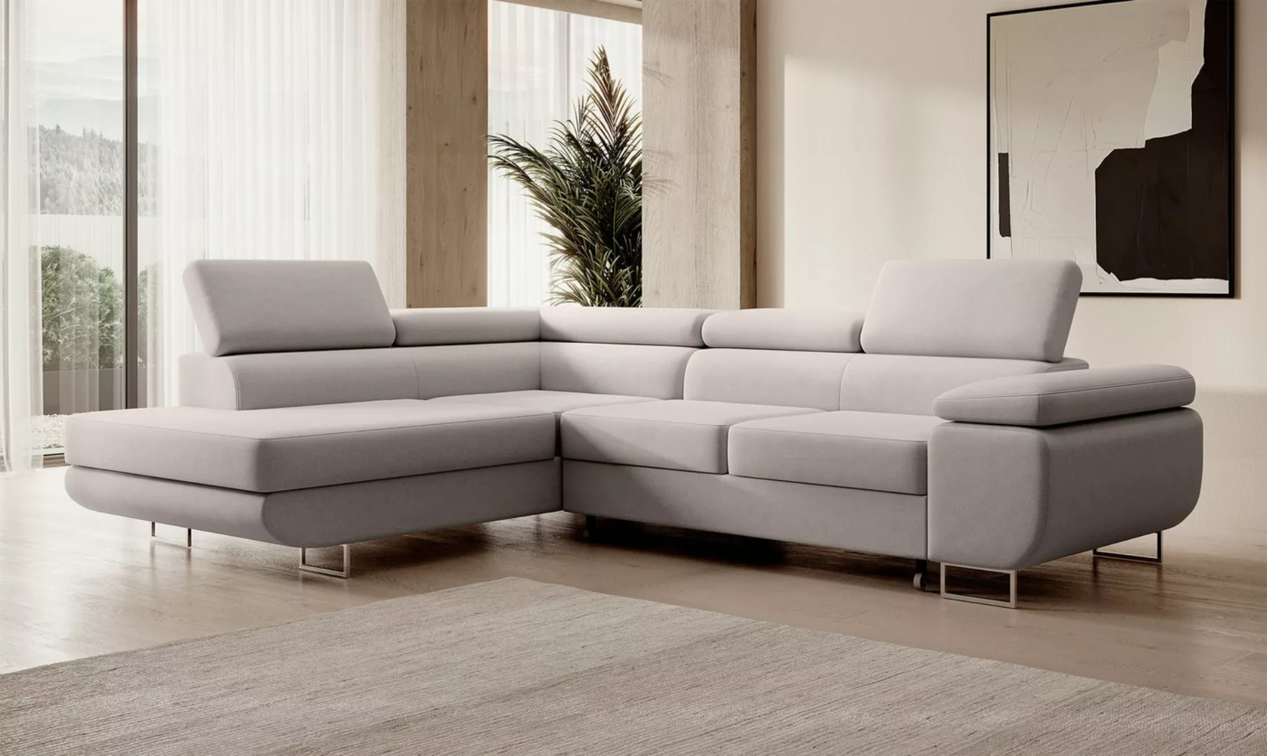 DB-Möbel Ecksofa "Stella Castel" - L-Sofa mit Schlaffunktion, Bettkasten,Co günstig online kaufen