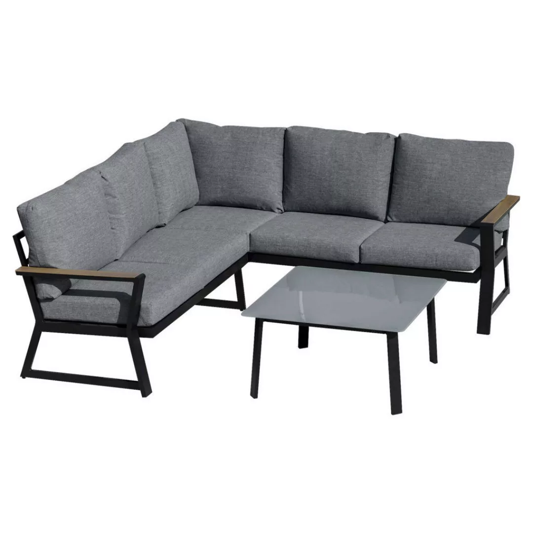 Outsunny Loungeset grau Aluminium B/H/T: ca. 205x74x72 cm günstig online kaufen