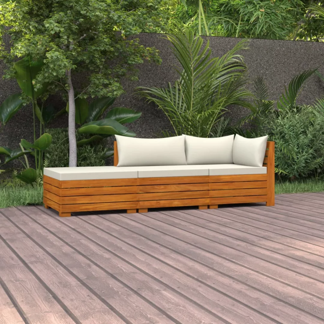 3-tlg. Garten-lounge-set Mit Kissen Massivholz Akazie günstig online kaufen