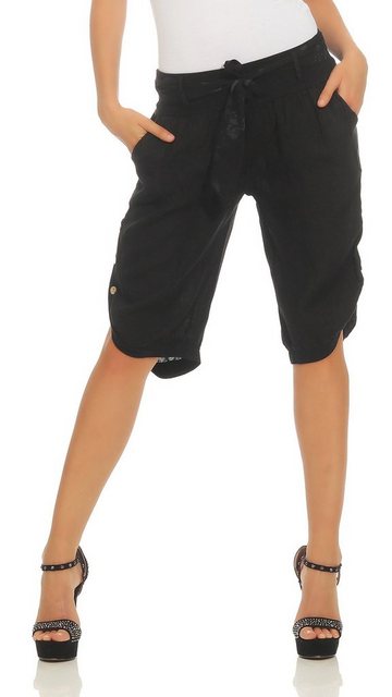 Mississhop Leinenhose Damen Capri Leinenshorts Bermuda 100 % Leinen kurze H günstig online kaufen