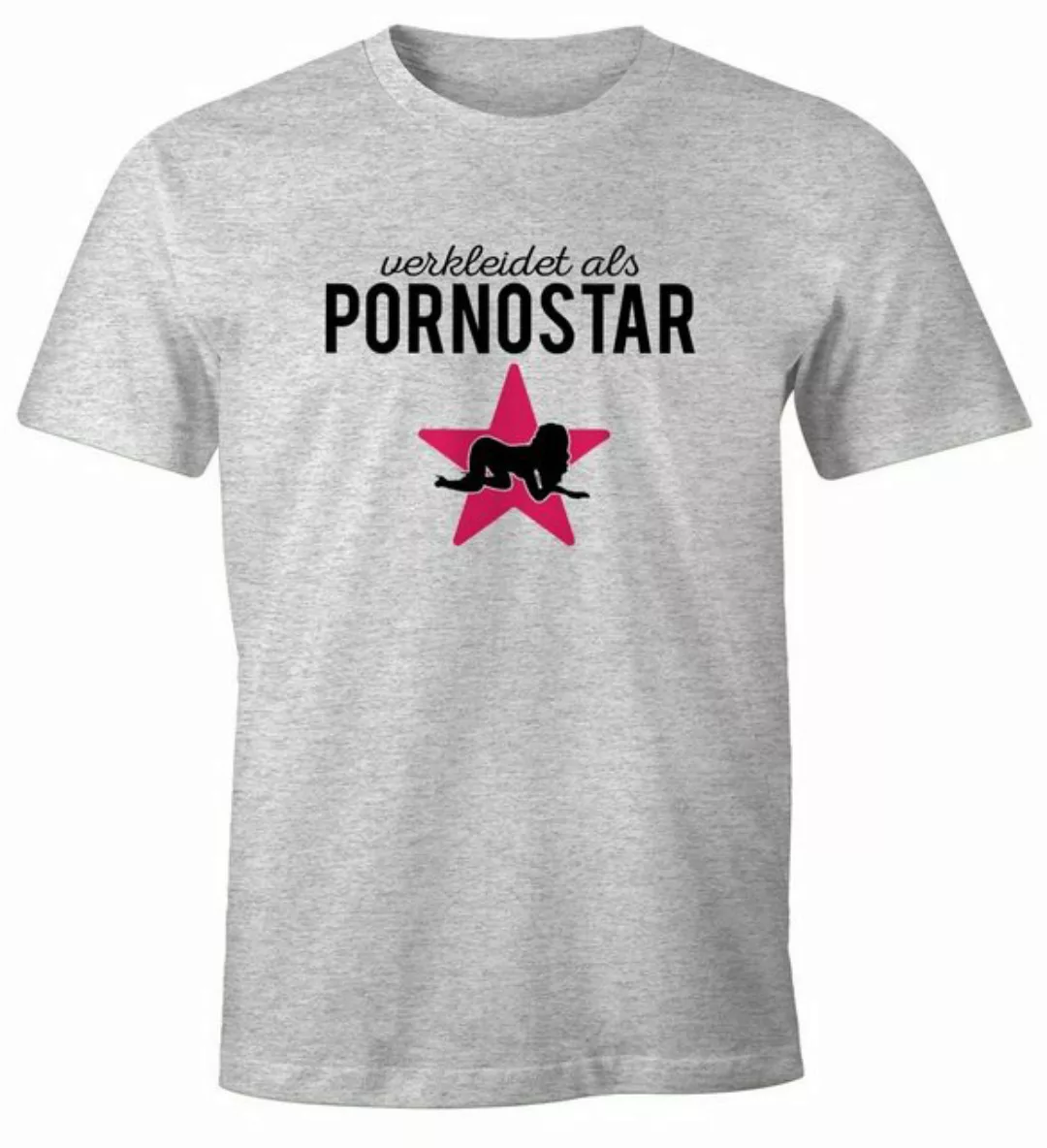 MoonWorks Print-Shirt Herren T-Shirt verkleidet als Pornostar Kostüm Verkle günstig online kaufen
