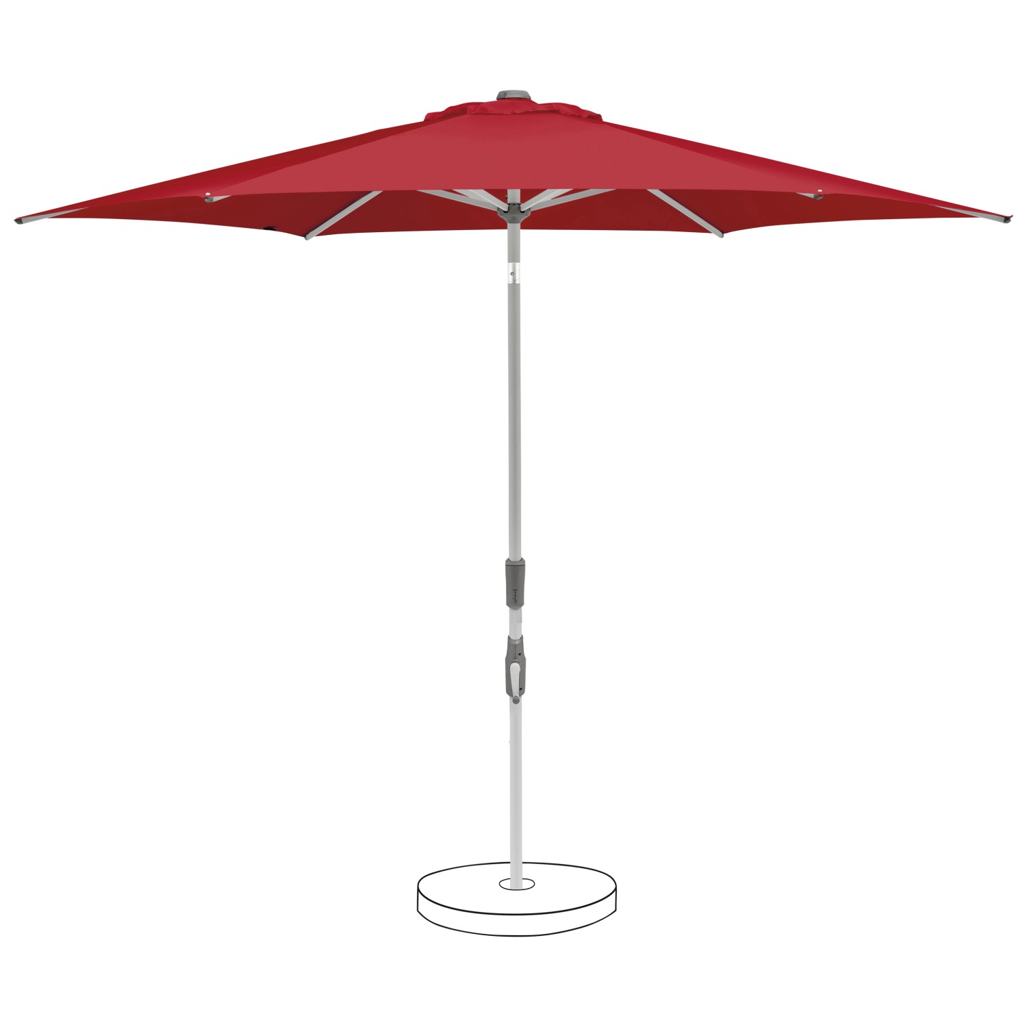 Suncomfort by Glatz Marktschirm Rot Mit Weinrot mit Dreh- & Neigungsfunktio günstig online kaufen