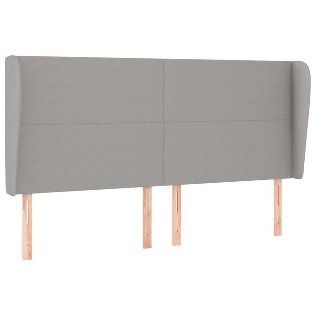 vidaXL Bett, Kopfteil mit Ohren Hellgrau 203x23x118/128 cm Stoff günstig online kaufen