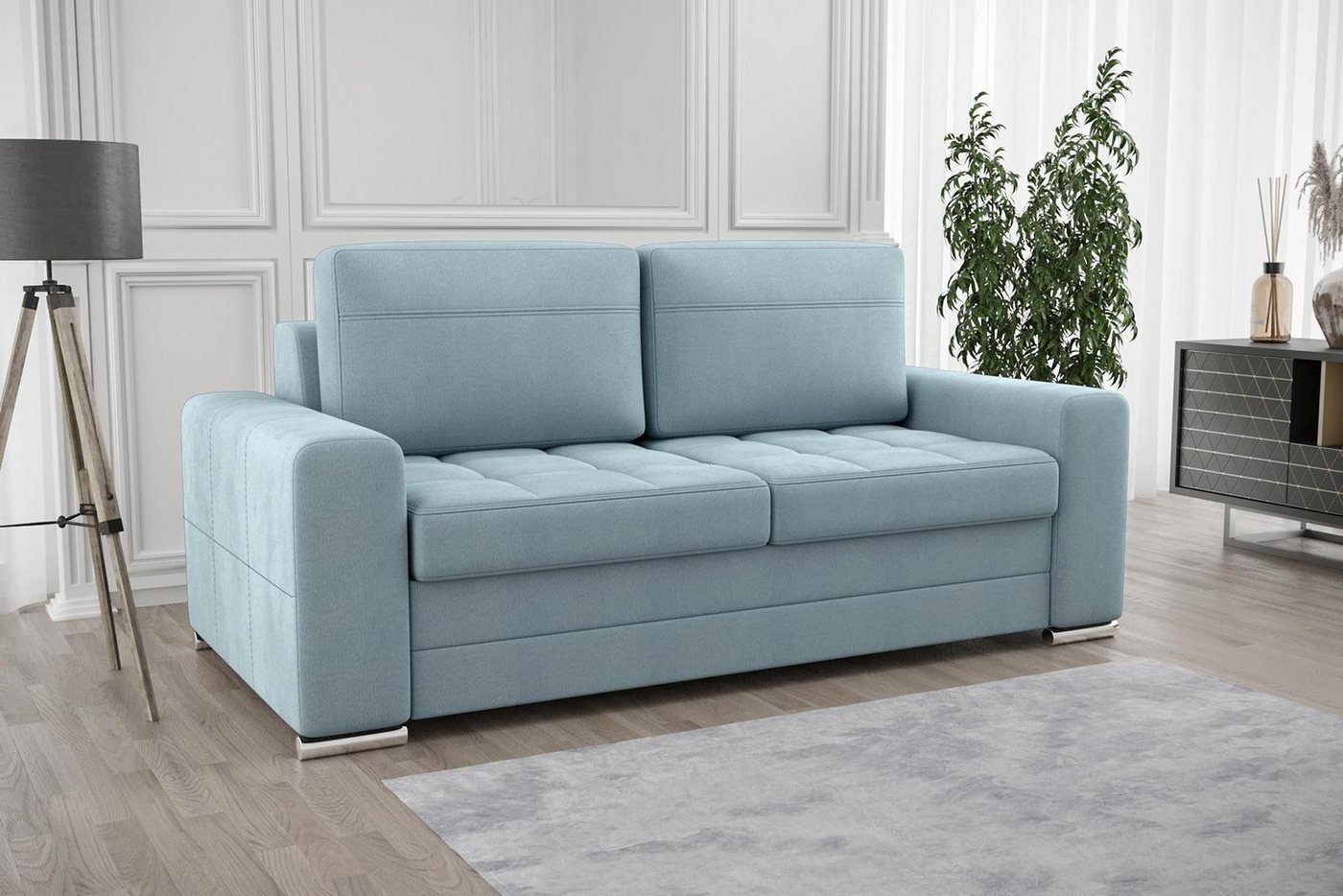 Xlmoebel Sofa Modernes Zweisitzer-Sofa mit Design-Polstern aus 100% Textils günstig online kaufen