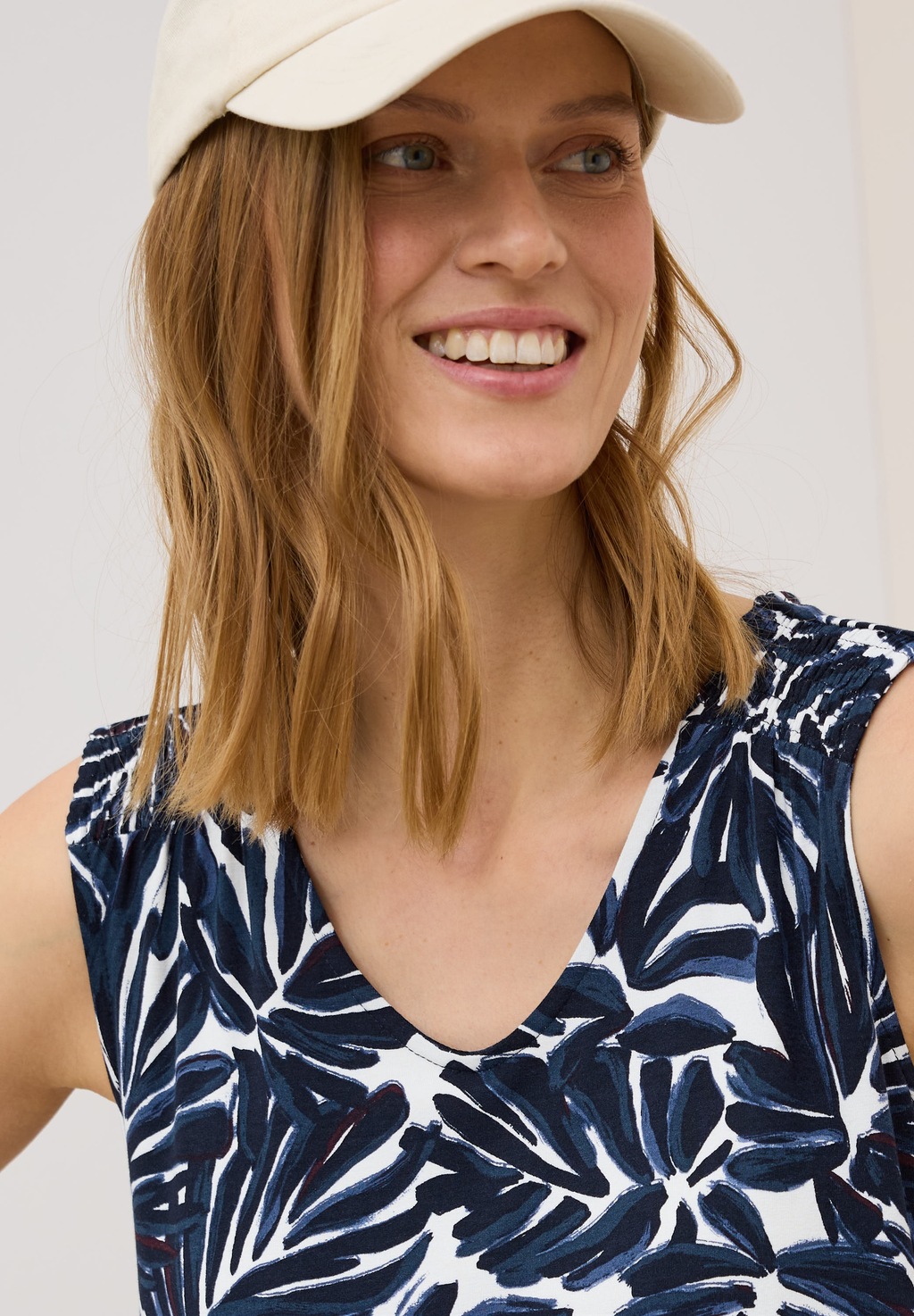 Cecil Jerseykleid, Sommerkleid mit Raffung an den Schultern und grafischem günstig online kaufen