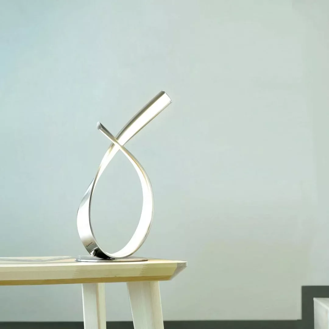LED Tischleuchte Linda aus Metall in Silber günstig online kaufen