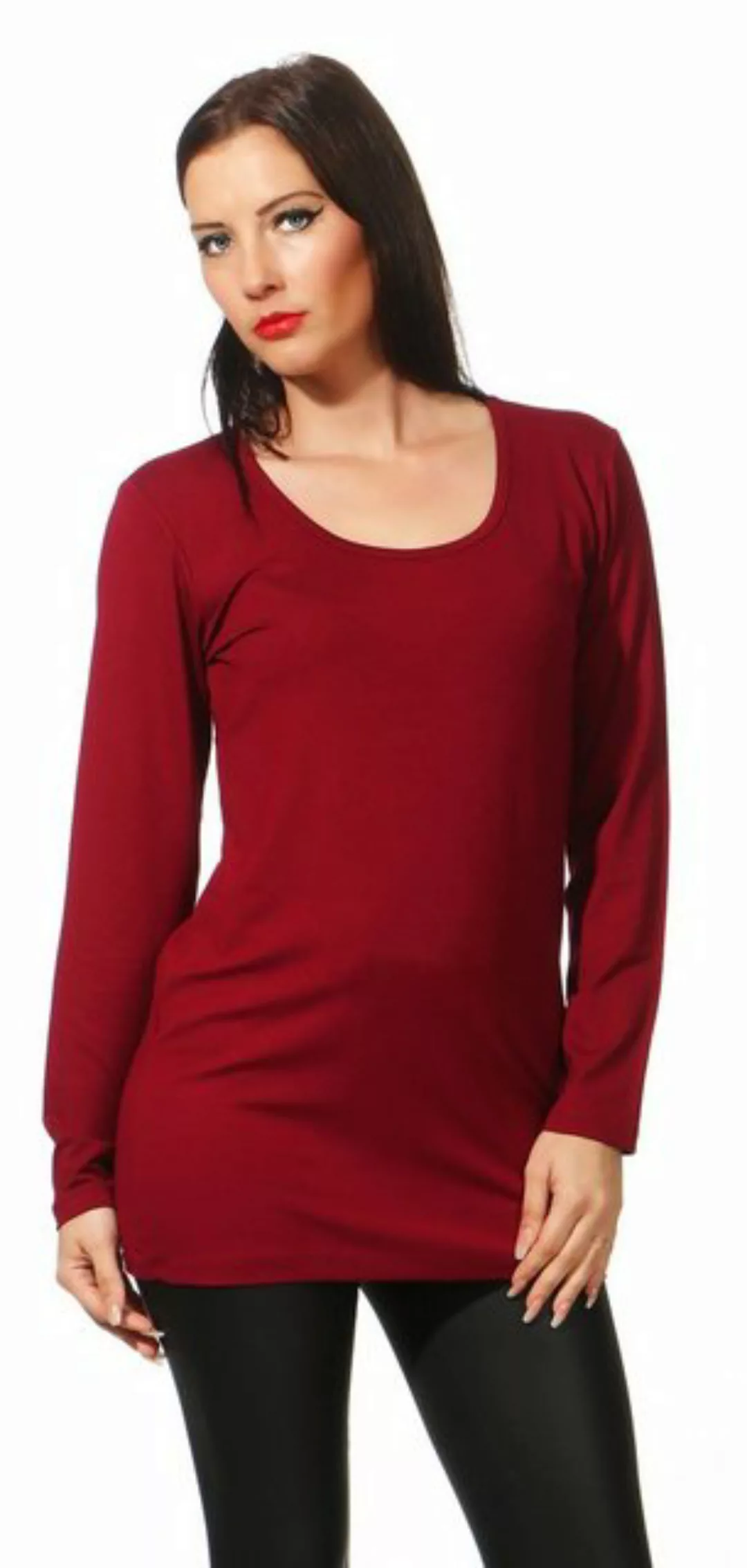 Mellice Langarmshirt Damen Longshirt Langarm Shirt Tunika günstig online kaufen
