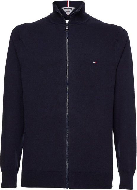 Tommy Hilfiger Strickjacke 1985 ZIP THROUGH mit Rippbündchen günstig online kaufen