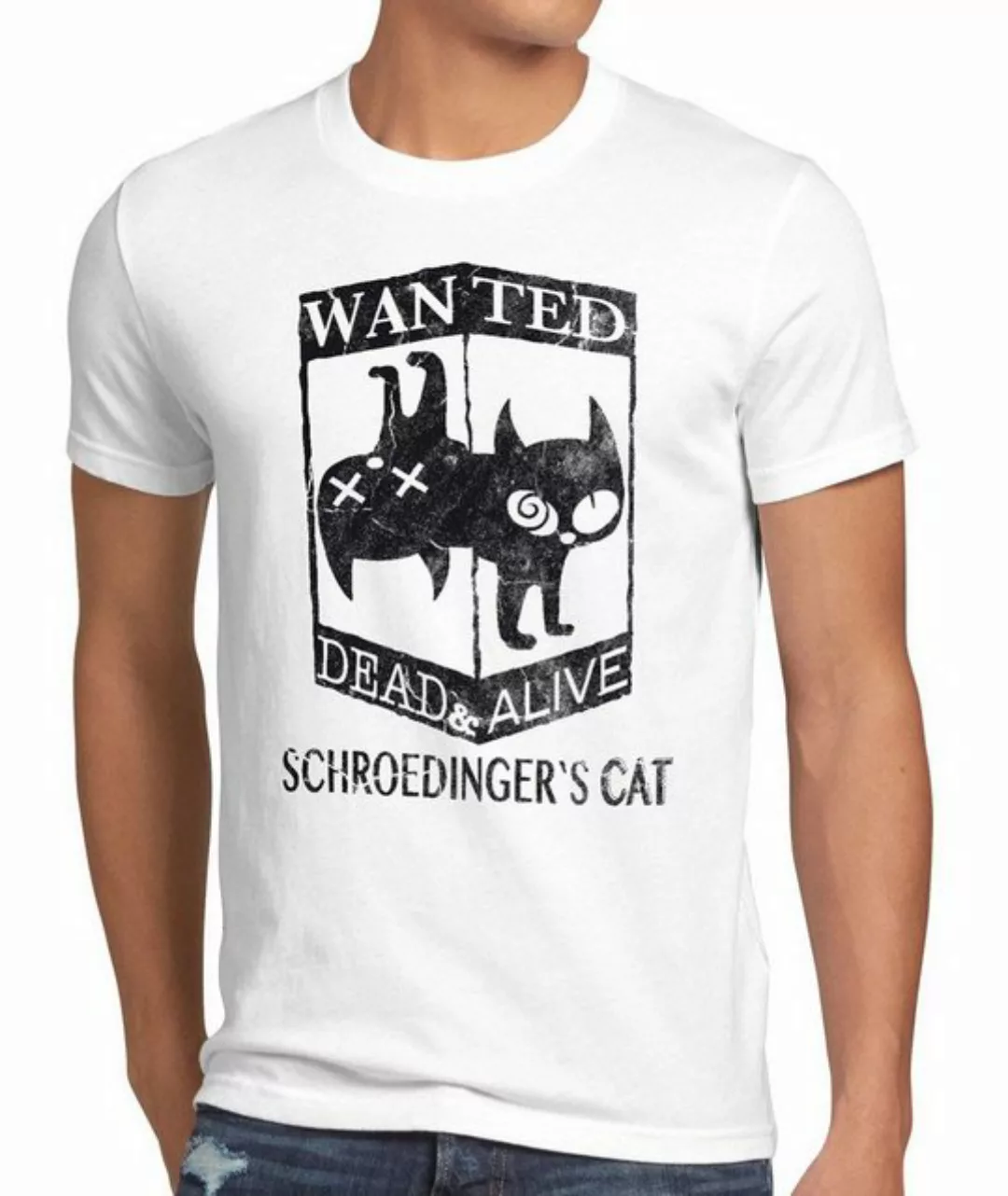 Print-Shirt Herren T-Shirt Wanted Schroedingers Katze big sheldon bang coop günstig online kaufen