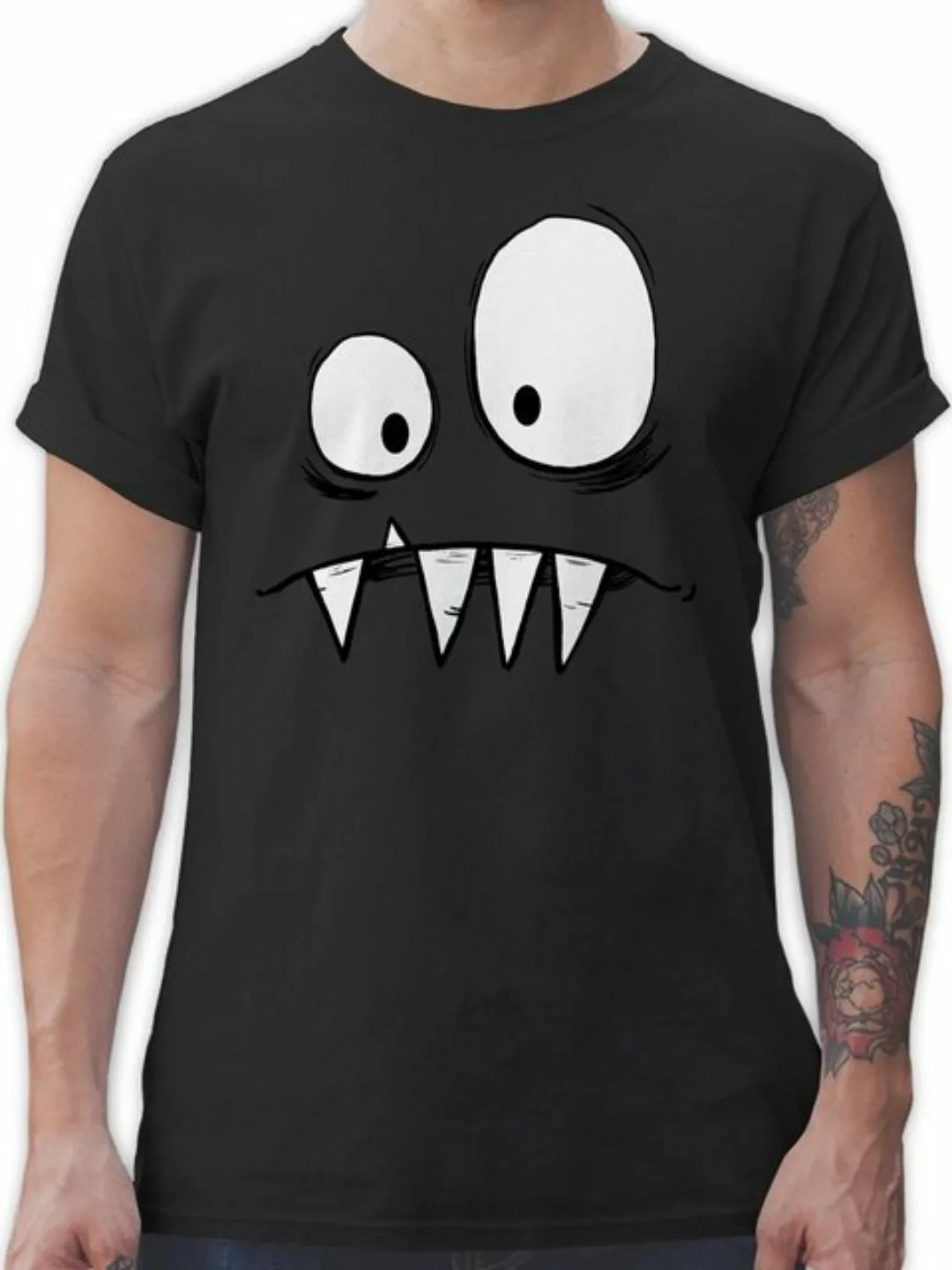 Shirtracer T-Shirt Freches Monster große Augen gruselige Zähne Karneval & F günstig online kaufen