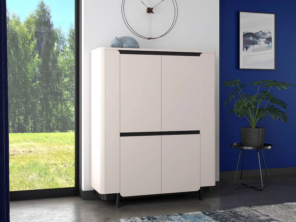 FORTE Vitrine "Vodol", Highboard, Soft Close, ABS Kanten günstig online kaufen