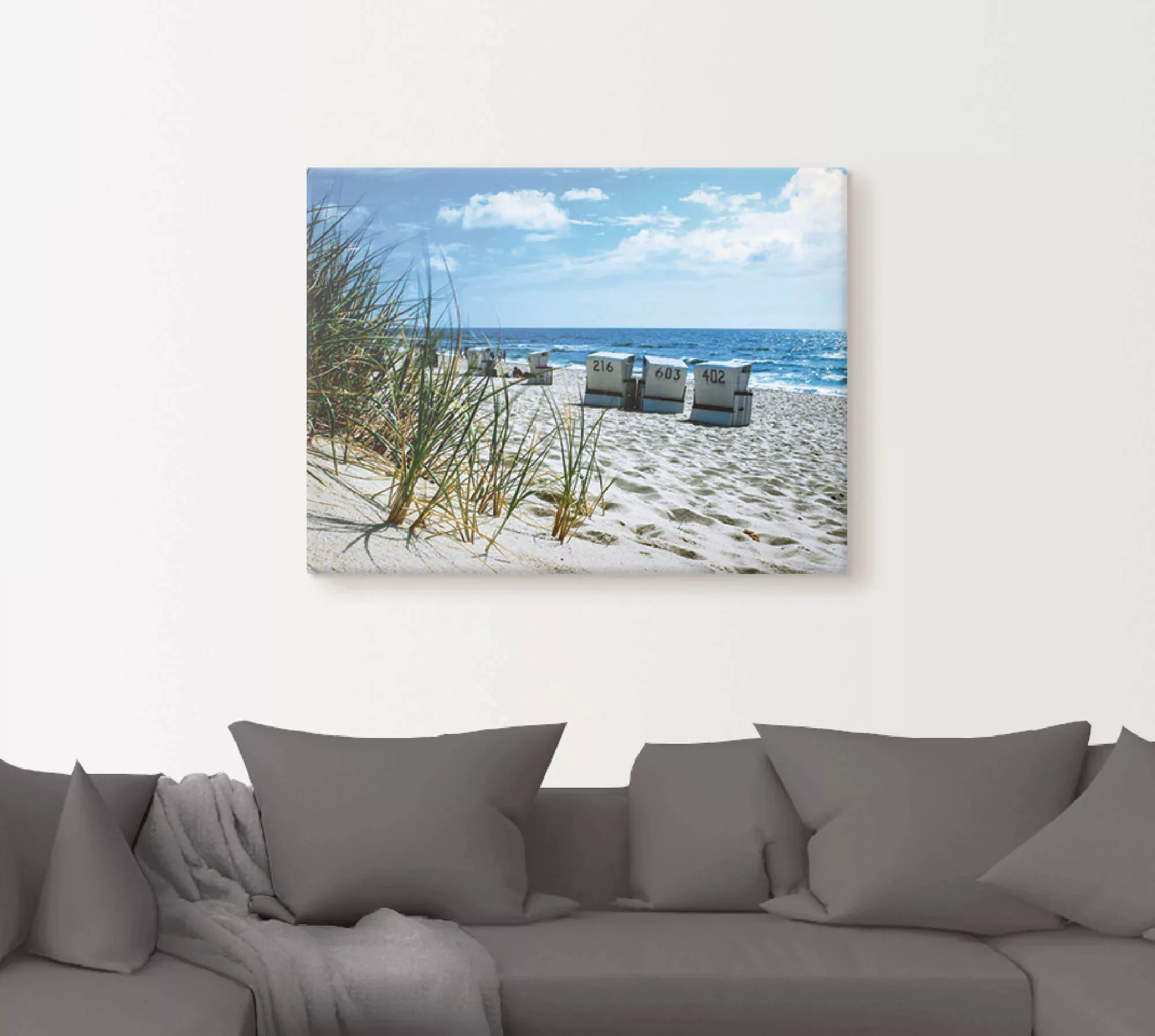 Artland Wandbild »Hinter den Dünen«, Strand, (1 St.), als Leinwandbild, Pos günstig online kaufen