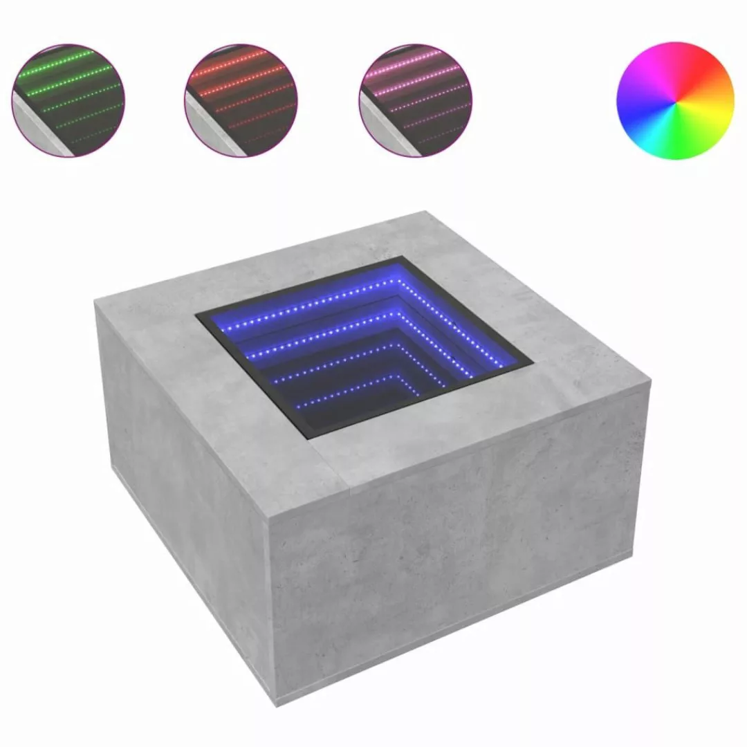 vidaXL Couchtisch LED-Couchtisch Betongrau 60x60x40 cm günstig online kaufen