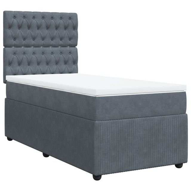 vidaXL Bett Boxspringbett mit Matratze Dunkelgrau 90x190 cm Samt günstig online kaufen