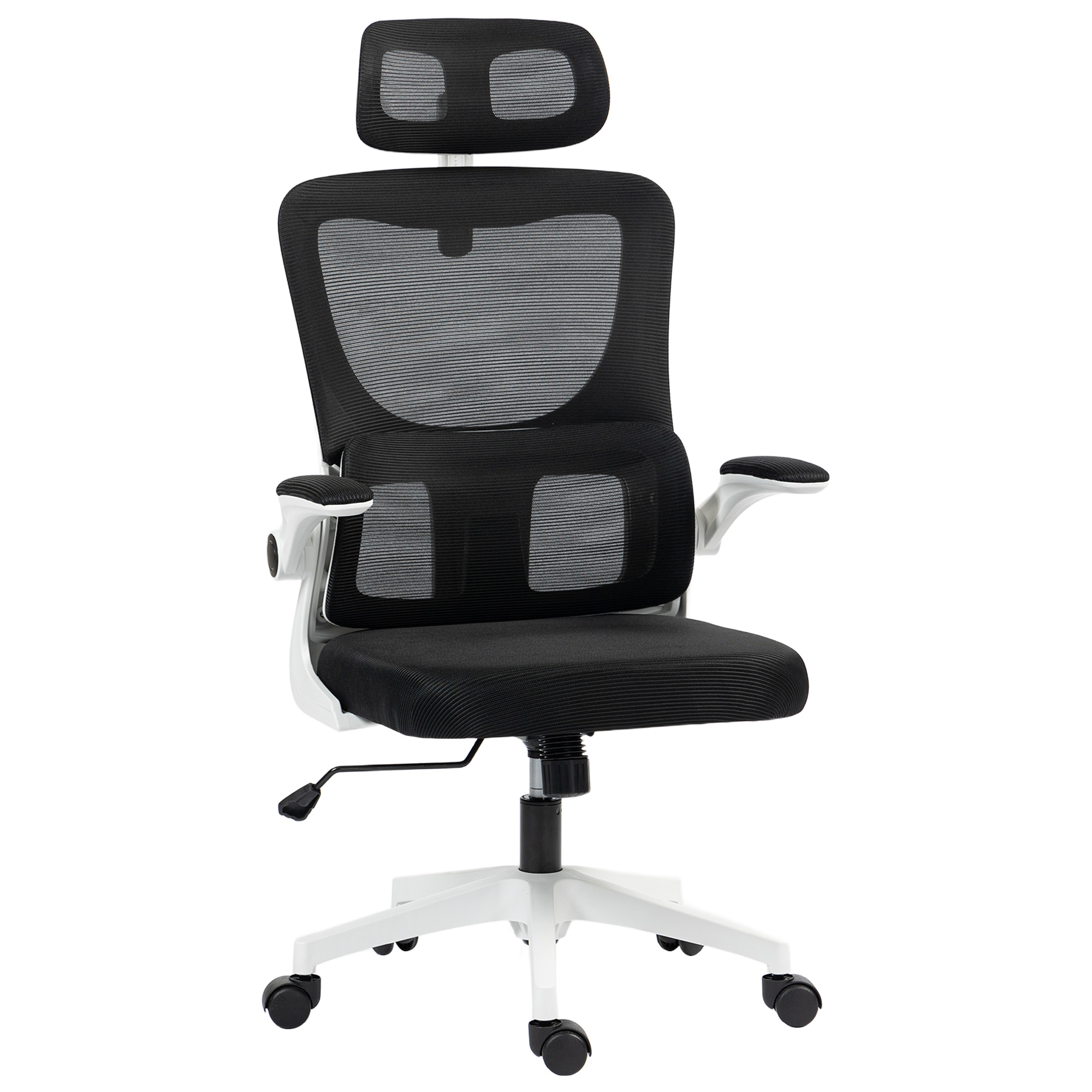 Vinsetto Bürostuhl Ergonomisch mit Lendenwirbelstütze, Klappbare Armlehnen, günstig online kaufen