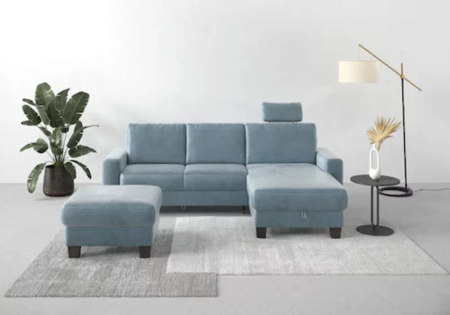 Home affaire Ecksofa »Summer L-Form«, mit Recamiere, mit oder ohne Bettfunk günstig online kaufen