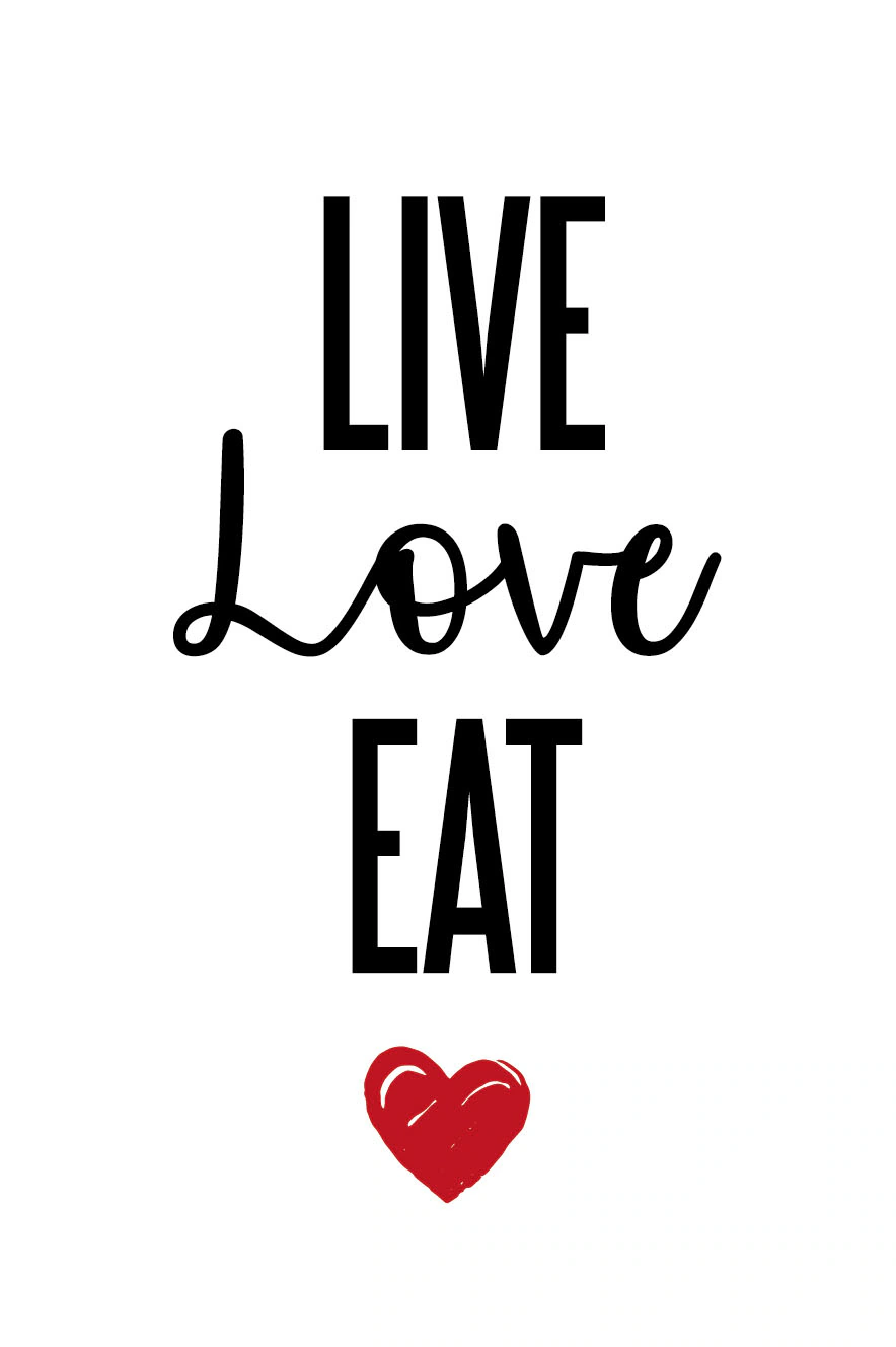 queence Wanddekoobjekt "LIVE LOVE EAT", Stahlschild, Blechschild, Spruch, W günstig online kaufen