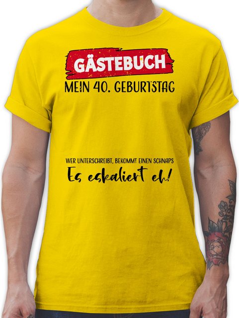 Shirtracer T-Shirt Gästebuch 40. Geburtstag 40. Geburtstag günstig online kaufen