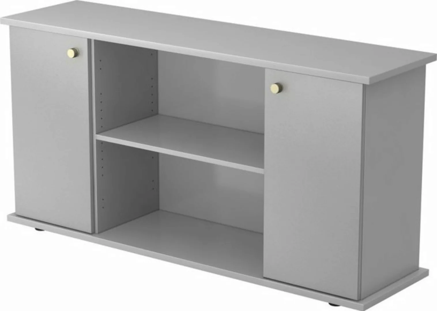 Aktenschrank Sideboard SB 2OH 2 Türen BxTxH 166,1x44,8x84cm Griff SG Grau/S günstig online kaufen