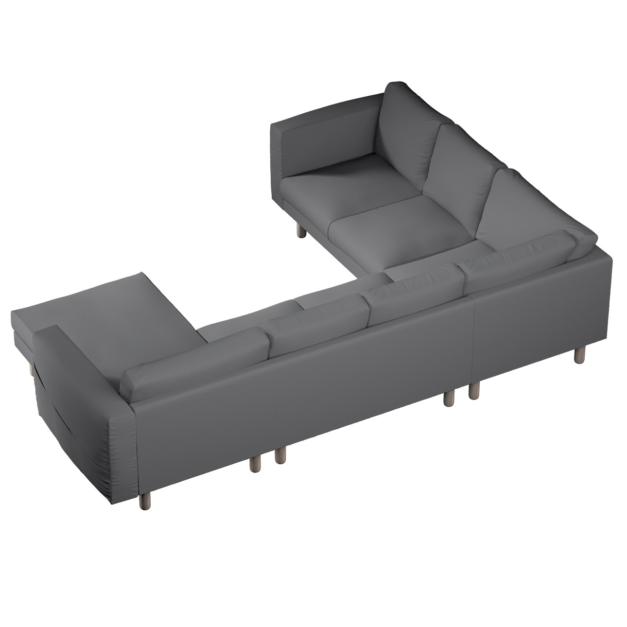 Bezug für Norsborg 5-Sitzer Ecksofa mit Recamiere, grau, Norsborg Bezug für günstig online kaufen