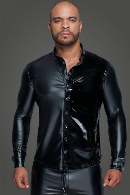 Noir Handmade Men Langarmhemd Wetlook-Hemd H064 Langärmliges Powerwetlook S günstig online kaufen