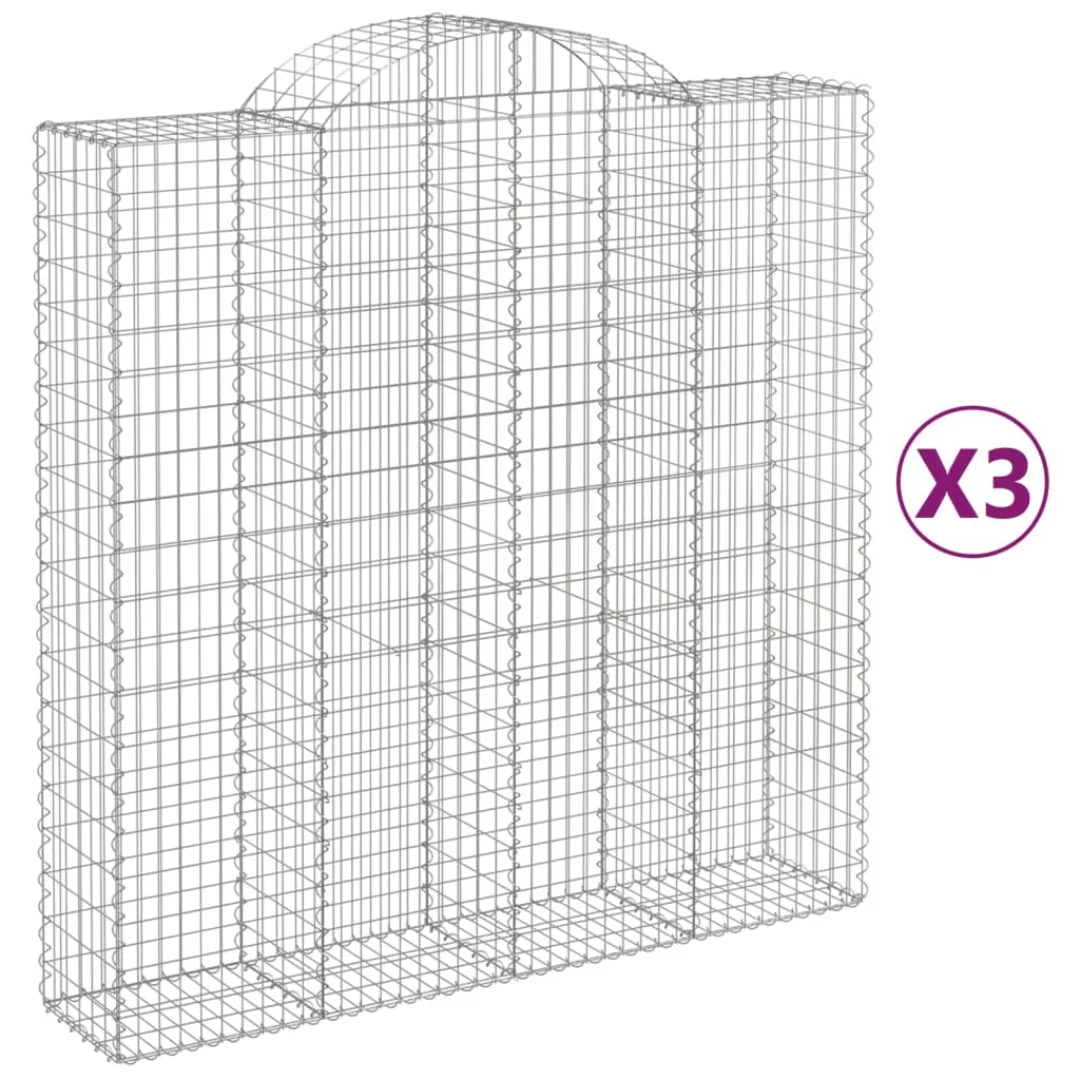 Vidaxl Gabionen Mit Hochbogen 3 Stk. 200x50x200/220cm Verzinktes Eisen günstig online kaufen