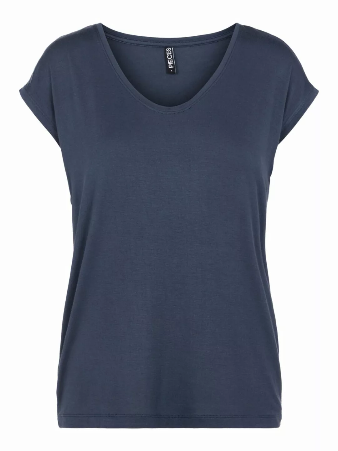Pieces Billo Einfarbiges T-shirt Mit Kurzen Ärmeln XS Ombre Blue günstig online kaufen