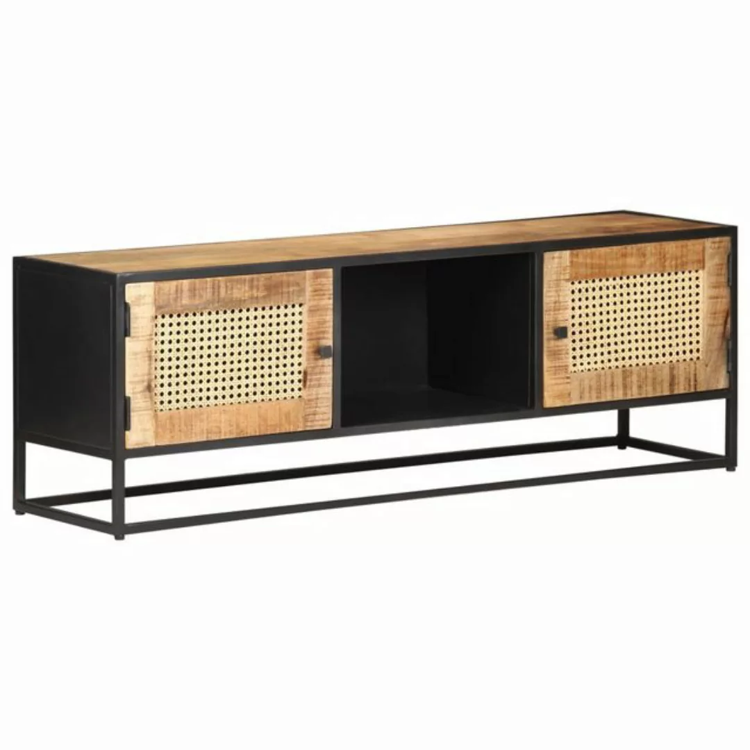 vidaXL TV-Schrank TV-Schrank 120x30x40 cm Raues Mangoholz und Wiener Geflec günstig online kaufen