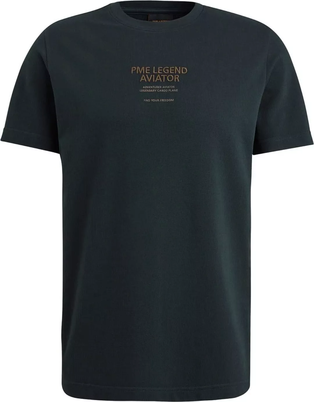 PME Legend Single Jersey T-Shirt Textured Navy - Größe M günstig online kaufen