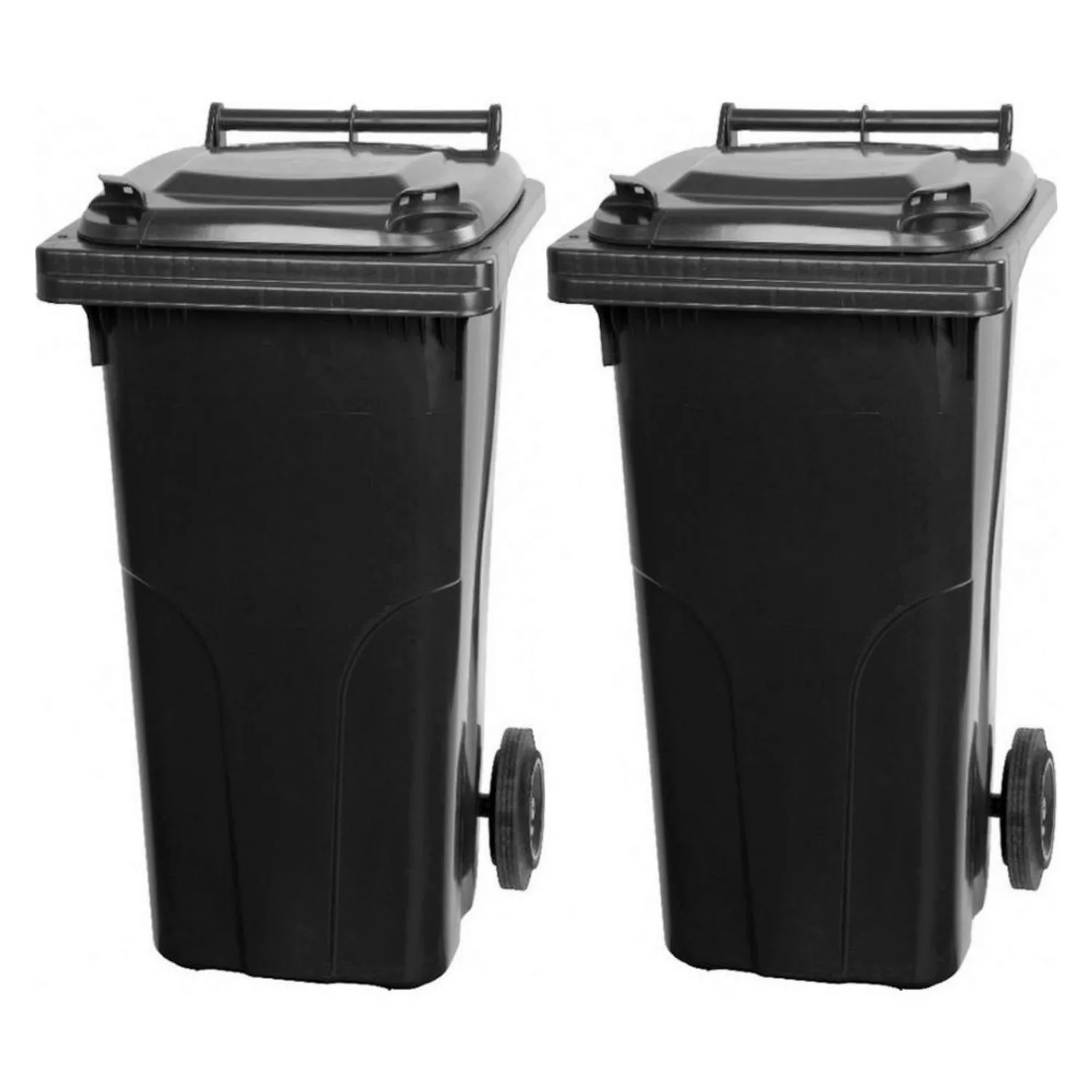 PROREGAL SuperSparSet 2x 2-Rad-Mülltonne Mgb HDPE-Kunststoff 120 Liter Grau günstig online kaufen