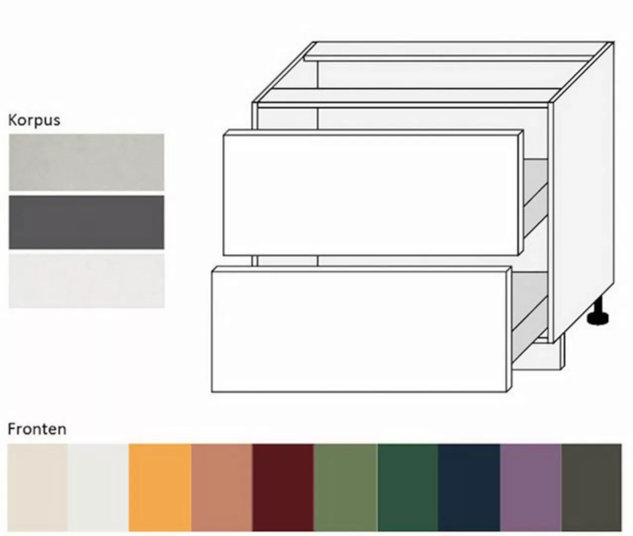 Feldmann-Wohnen Unterschrank Tivoli (Tivoli, 1-St) 90cm Front- und Korpusfa günstig online kaufen