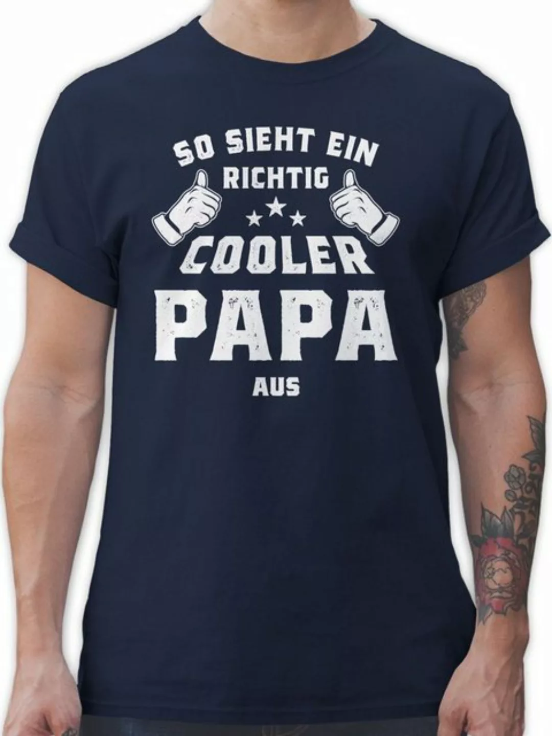 Shirtracer T-Shirt So sieht ein richtig cooler Papa aus Vatertag Geschenk f günstig online kaufen