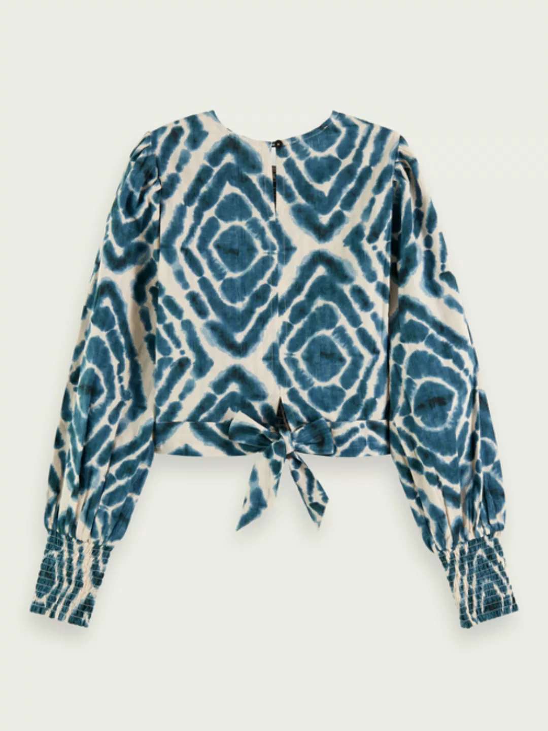 Long-sleeved tie-dye smocked blouse günstig online kaufen