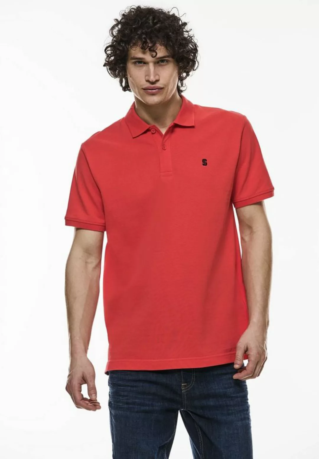 STREET ONE MEN Poloshirt, in Unifarbe günstig online kaufen