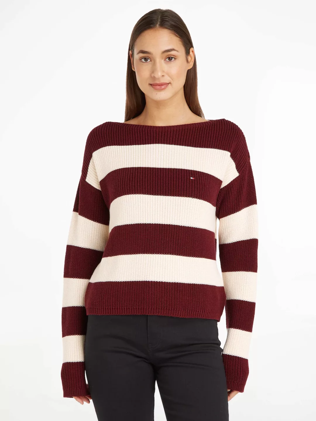 Tommy Hilfiger Strickpullover, in Rippstrick-Optik günstig online kaufen