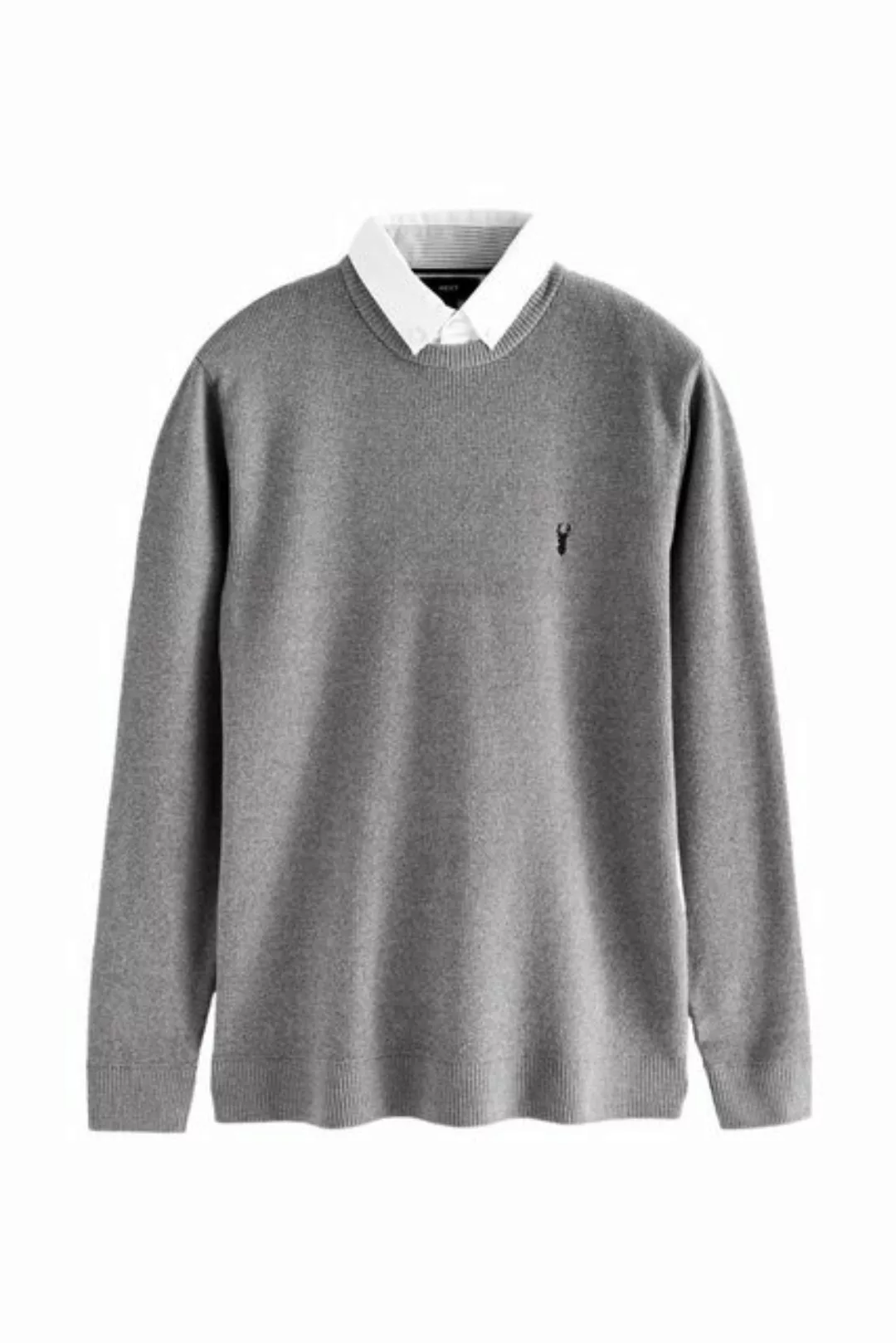 Next 2-in-1-Pullover Oxford-Pullover mit angedeutetem Hemd (1-tlg) günstig online kaufen