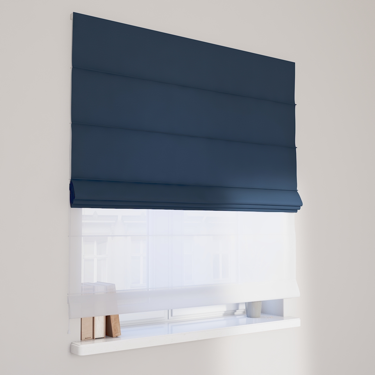 Dekoria Doppelraffrollo Duo, marinenblau, 160 x 170 cm günstig online kaufen
