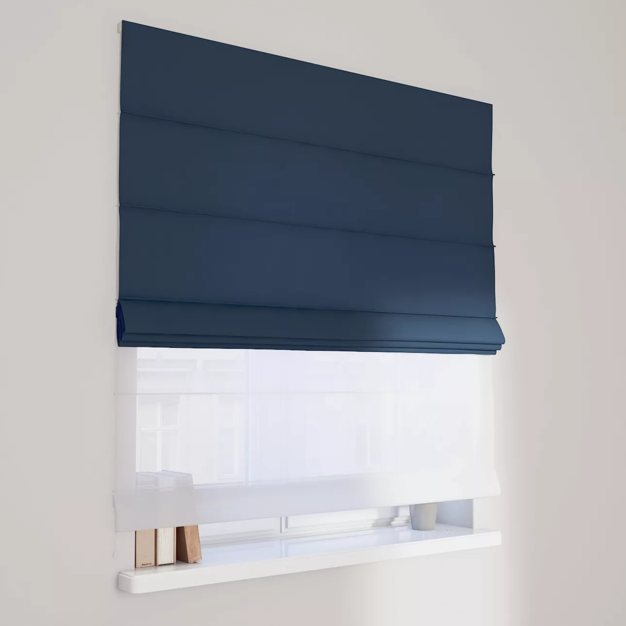 Dekoria Doppelraffrollo Duo, marinenblau, 160 x 170 cm günstig online kaufen
