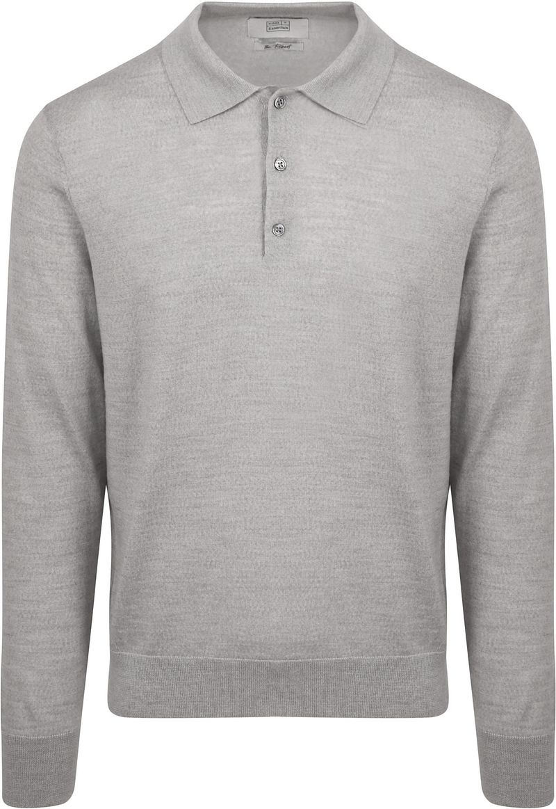 King Essentials The Robert Long Sleeve Poloshirt Merino Grau - Größe M günstig online kaufen