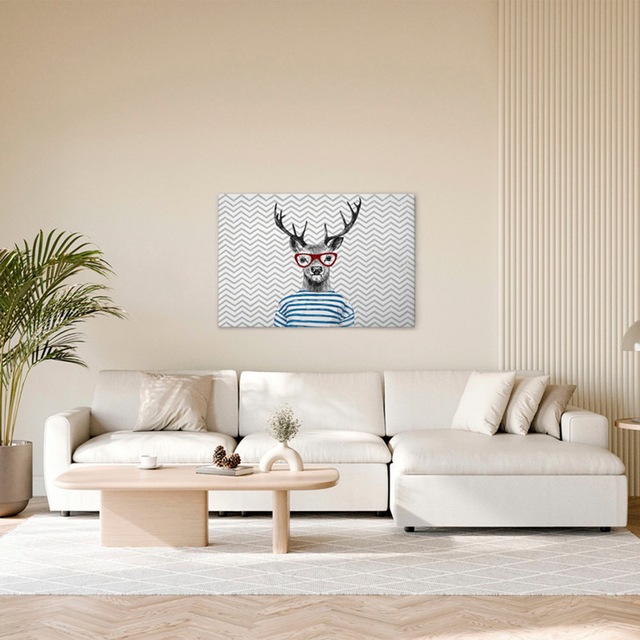 A.S. Création Leinwandbild "Modern Deer 1 - Wandbild Schwarz Weiß Keilrahme günstig online kaufen