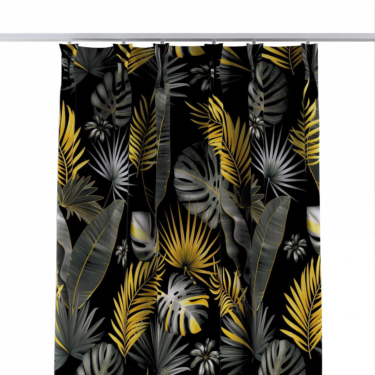 Vorhang mit flämischen 2-er Falten, schwarz-grün, Velvet (185-81) günstig online kaufen