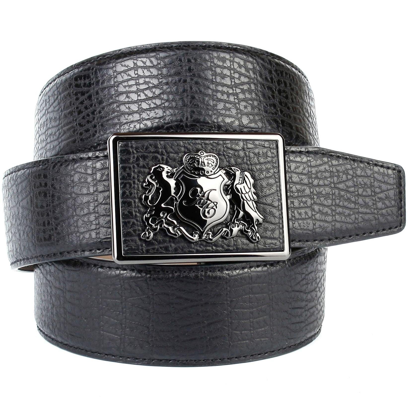 Anthoni Crown Ledergürtel, mit handgefertigter Glasur-Schließe, helle Rücks günstig online kaufen