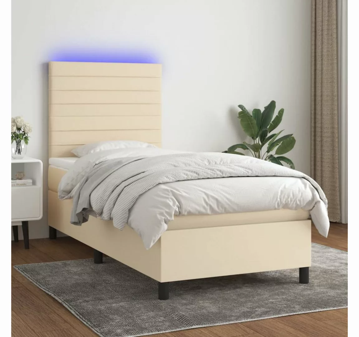 vidaXL Boxspringbett Bett Boxspringbett mit Matratze & LED Stoff (90 x 200 günstig online kaufen