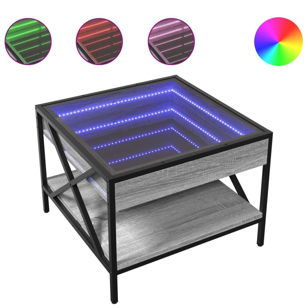 vidaXL Couchtisch Couchtisch mit Infinity-LED Grau günstig online kaufen